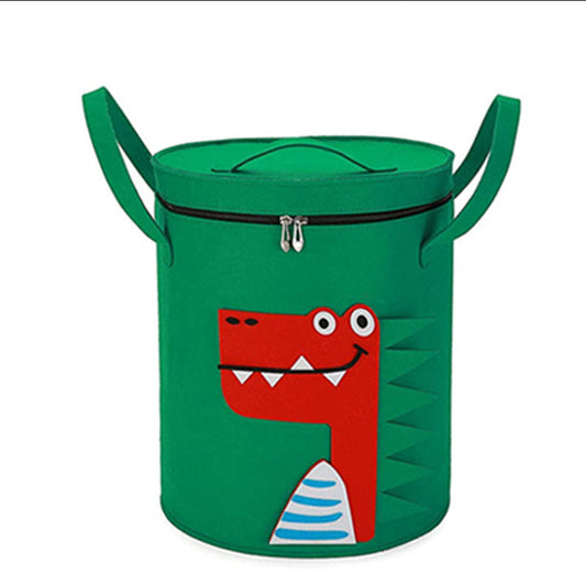 2-in-1 Felt Toy Storage Basket – Animal Design Organizer for Kids’ Room & Playroom