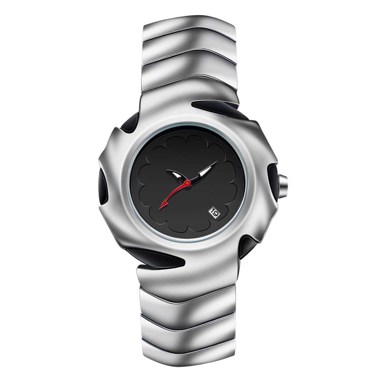 Blade Design Waterproof Men’s Quartz Watch – 50M Silver Alloy Strap Timepiece