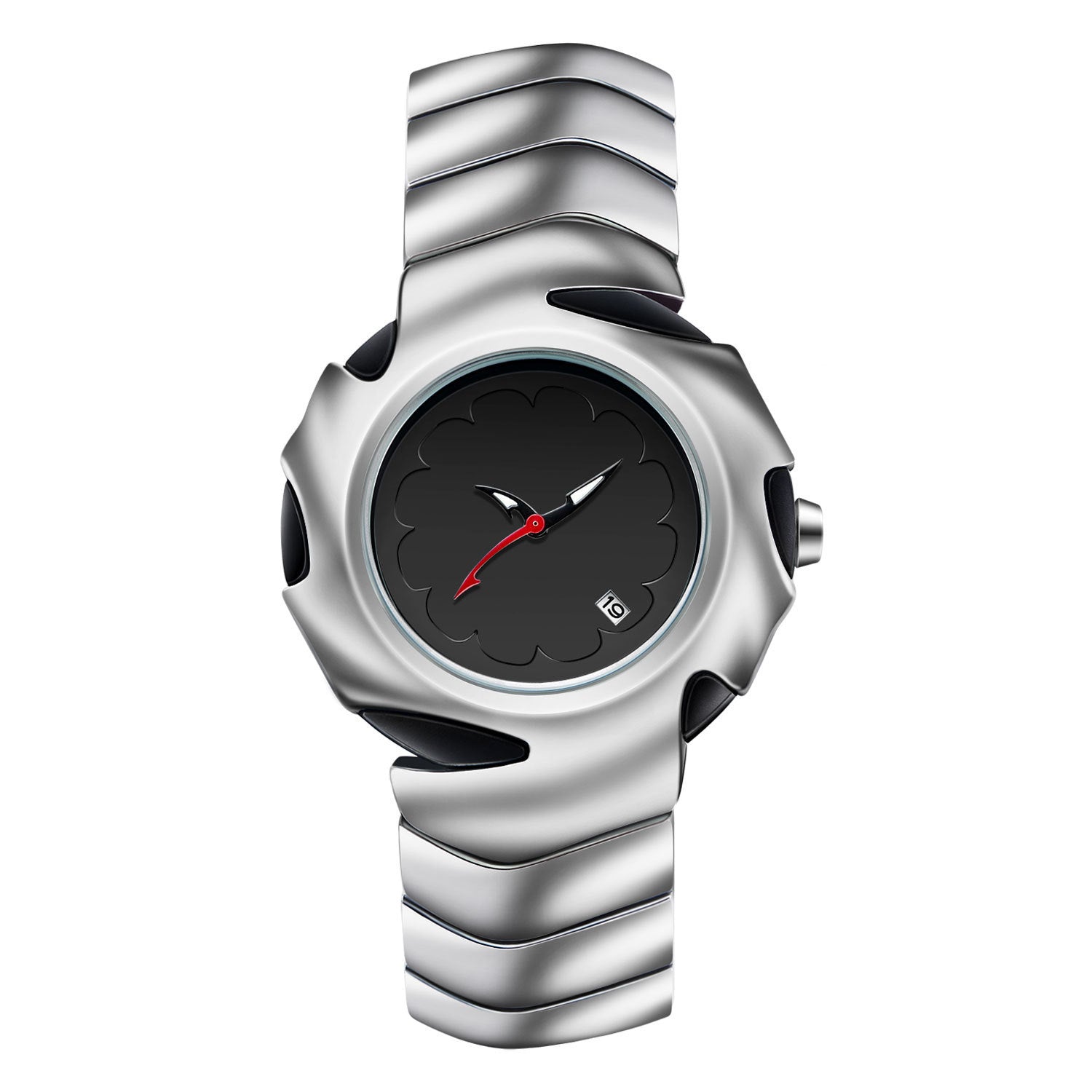 Blade Design Waterproof Men’s Quartz Watch – 50M Silver Alloy Strap Timepiece