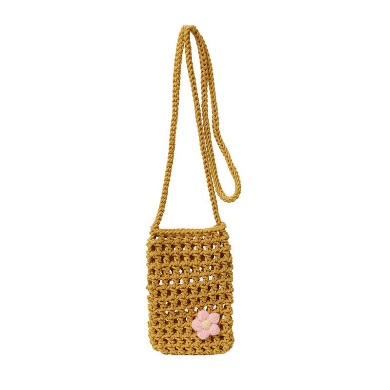 Trendy Woven Floral Crossbody Bag – Woolen Mini Shoulder Bag