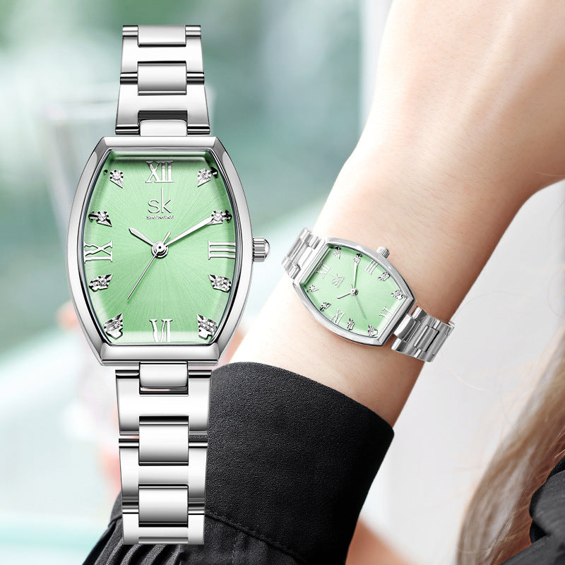 SK Women’s Rectangle Quartz Watch – 30M Waterproof Fashion Wristwatch
