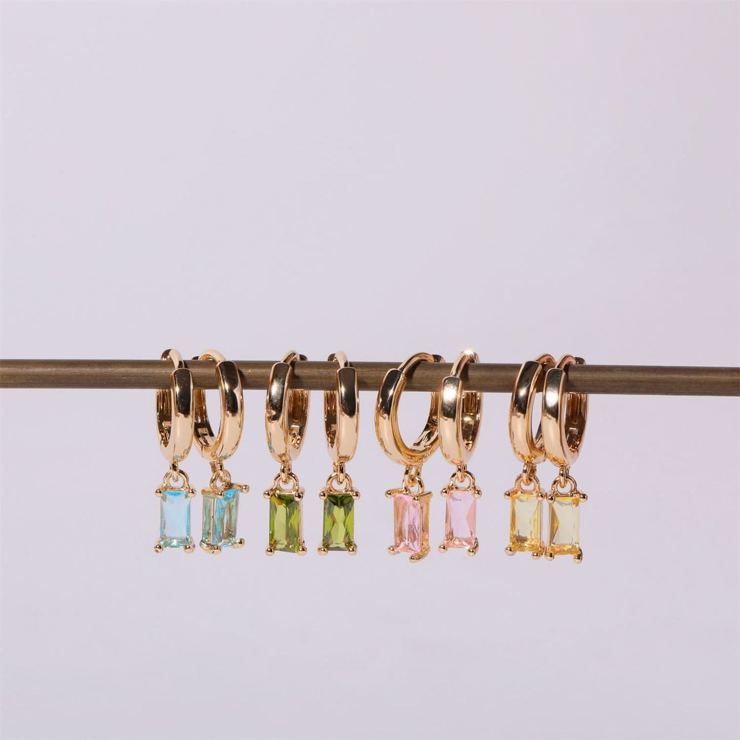 Birthstone Hoop Earrings for Women – Crystal Hoops, Retro Chic Style