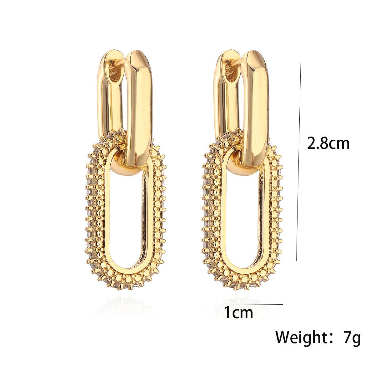 Diamond Oval Hoop Earrings for Women – Double Ring Design