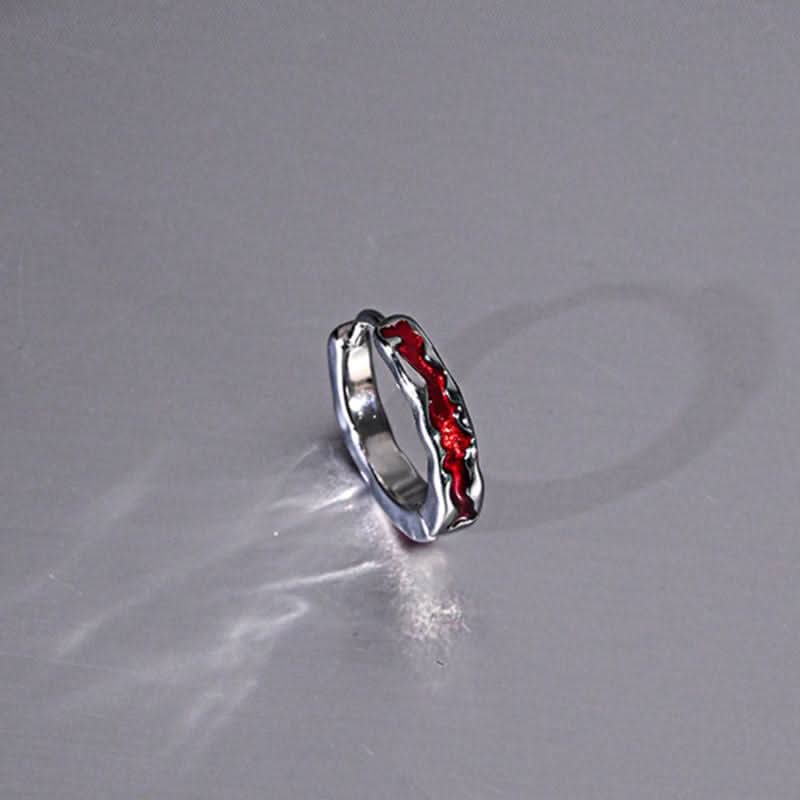Red Inlay Alloy Earrings for Unisex Fashion