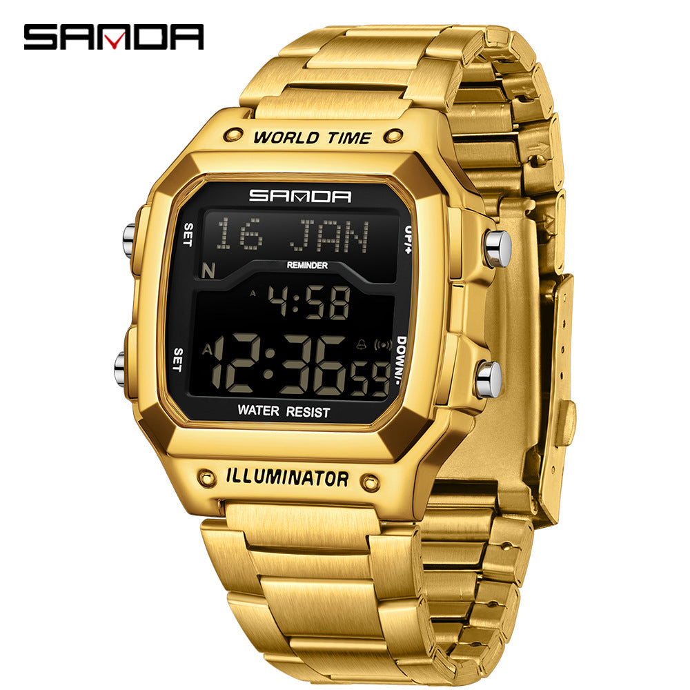 Sanda Multifunction Digital Watch for Men – Waterproof Electronic Sports Watch