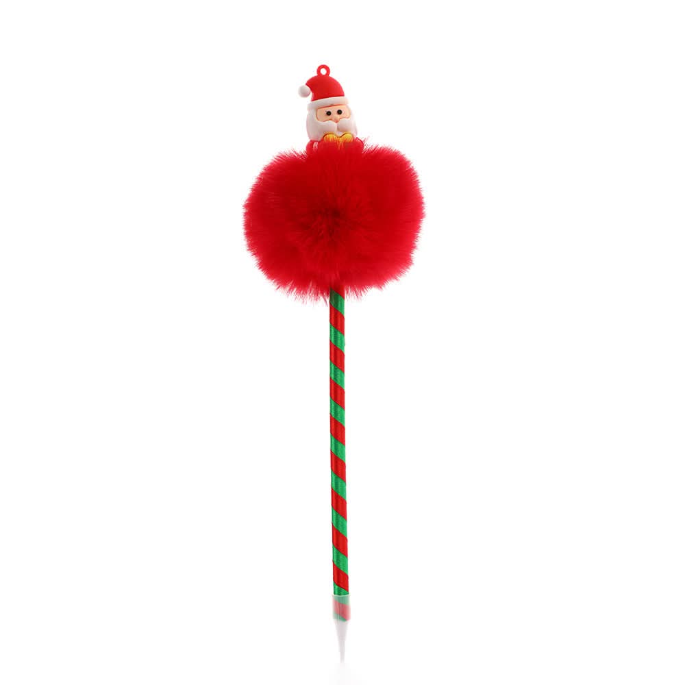 Pack of 2 Christmas Snowman Ballpoint Pens – Cute Plush Gift Stationery