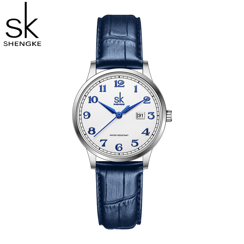 SK Women’s Quartz Watch – Waterproof Elegant Band, Classic Design with Calendar