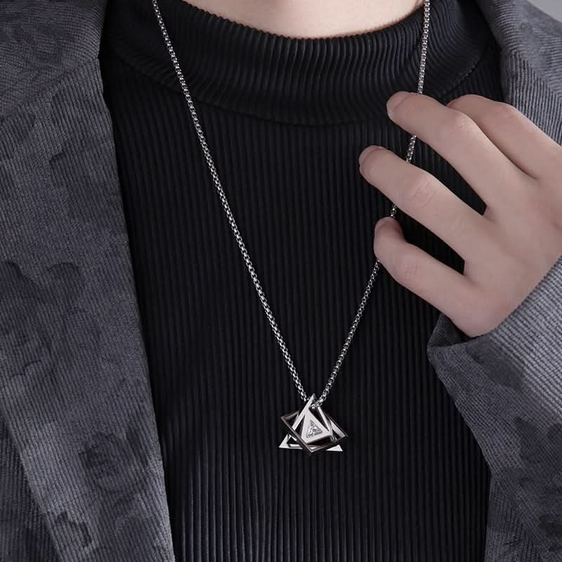Men’s Hip-Hop Pendant Necklace – Geometric Chain