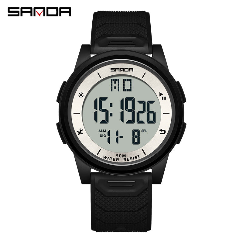Sanda Digital Watch for Students – Waterproof Luminous Calendar Alarm Unisex Watch