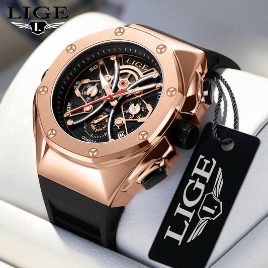 Men’s Large Dial Sports Quartz Watch – 50mm Luminous Display