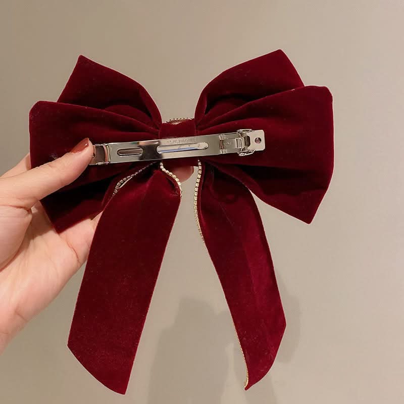 2-Piece Pearl-Edge Double Layer Bow Hairpins