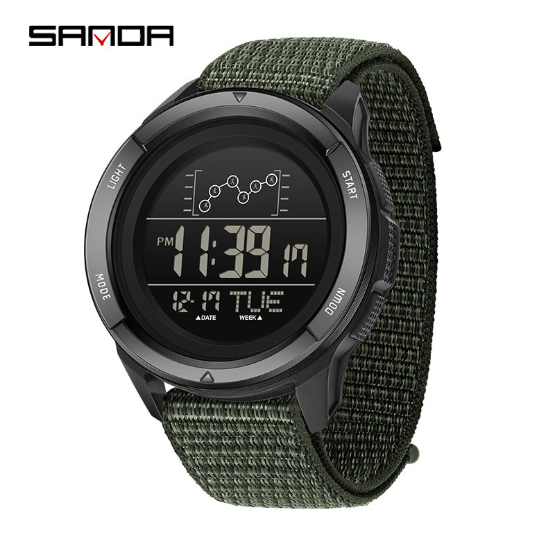 SANDA Digital Sports Watch – Multifunction Waterproof Student Watch with Nylon Strap