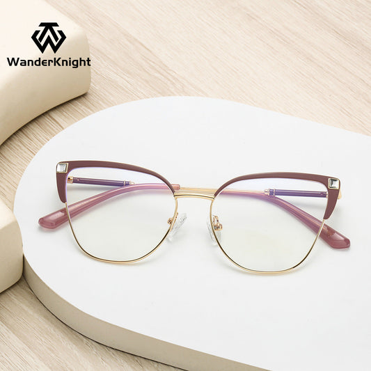 Oversized Cat Eye Blue Light Glasses Frame for Women – Trendy Myopia Eyewear