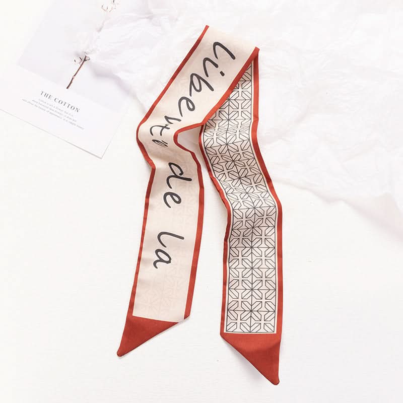 Silk Scarf Ribbon Ponytail Bow - Letter Headband Accessory (Set of 2pcs.)