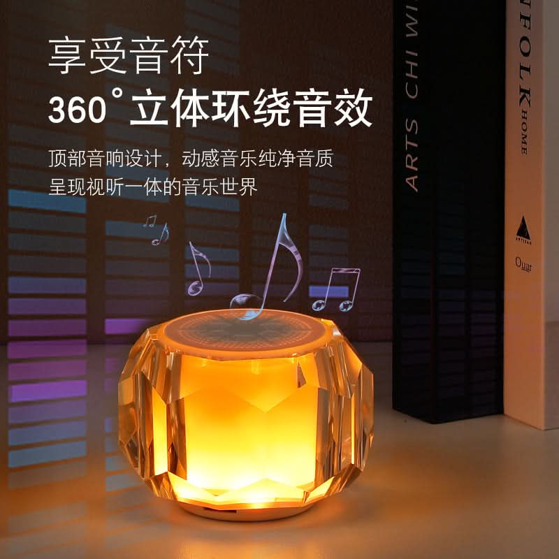 Crystal LED Bluetooth Speaker – Wireless Portable Subwoofer with Colorful Lights