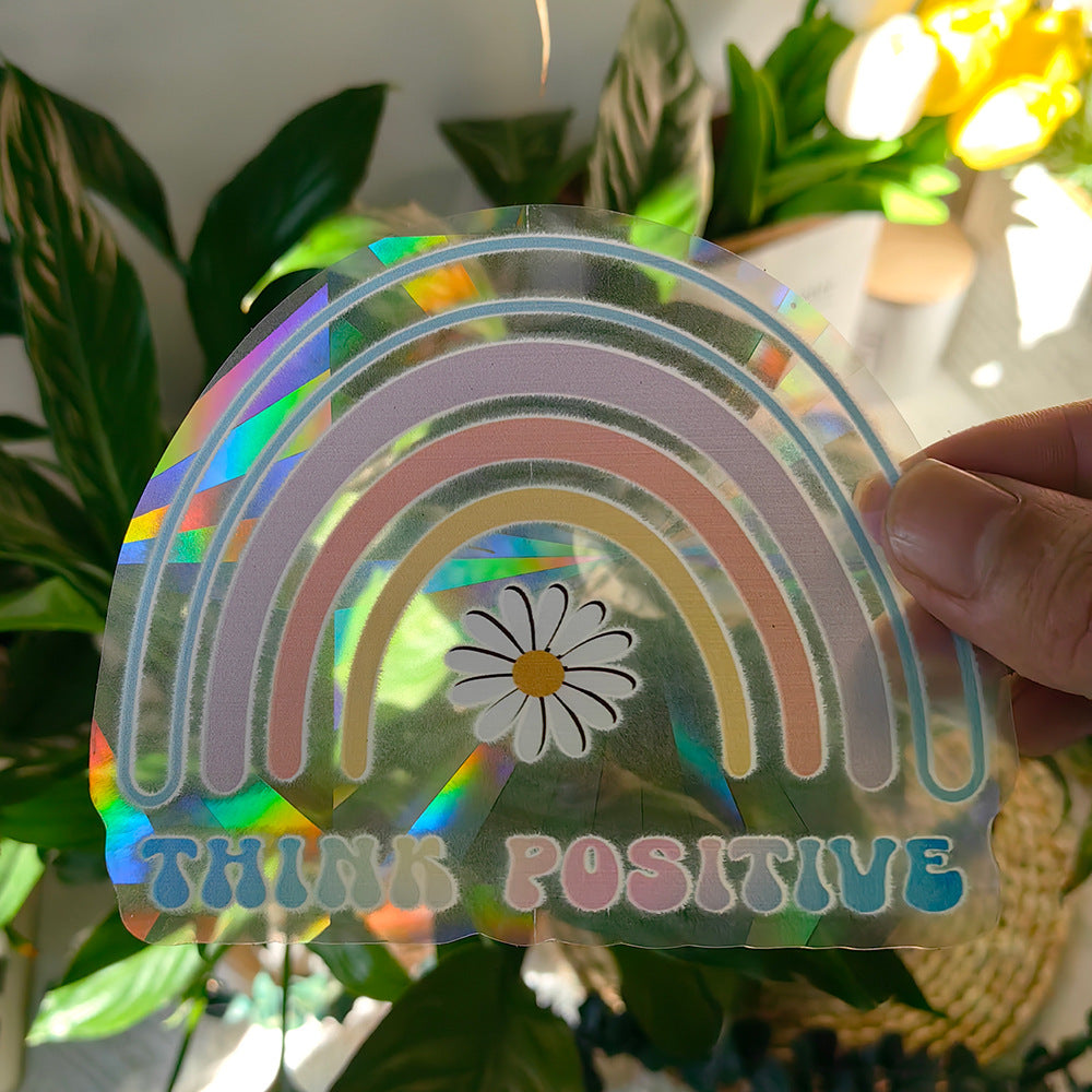 Rainbow Prism Window Film Sticker – Colorful Suncatcher, Self-Adhesive PVC Glass Decor