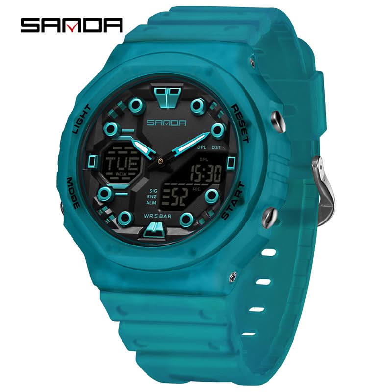 Men’s Dual Display Sports Watch – Waterproof, Multi-Functional Watch