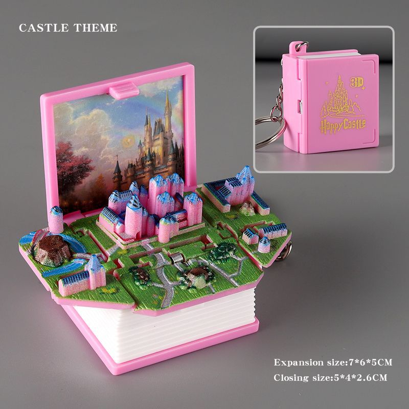 3D Pop-Up Book Keychain – Creative Decompression Toy Keyring