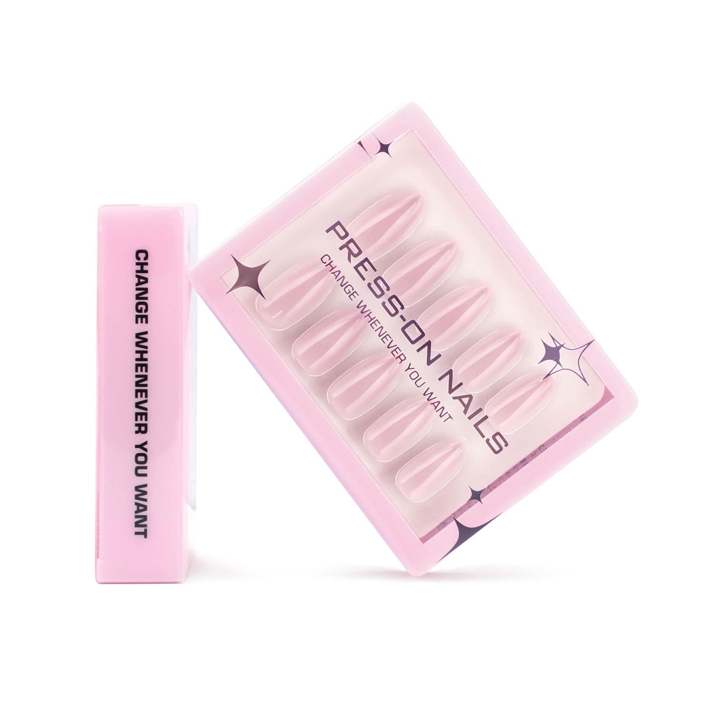 Solid Color Press-On Nails – Short Almond Shape Glossy Finish Nails