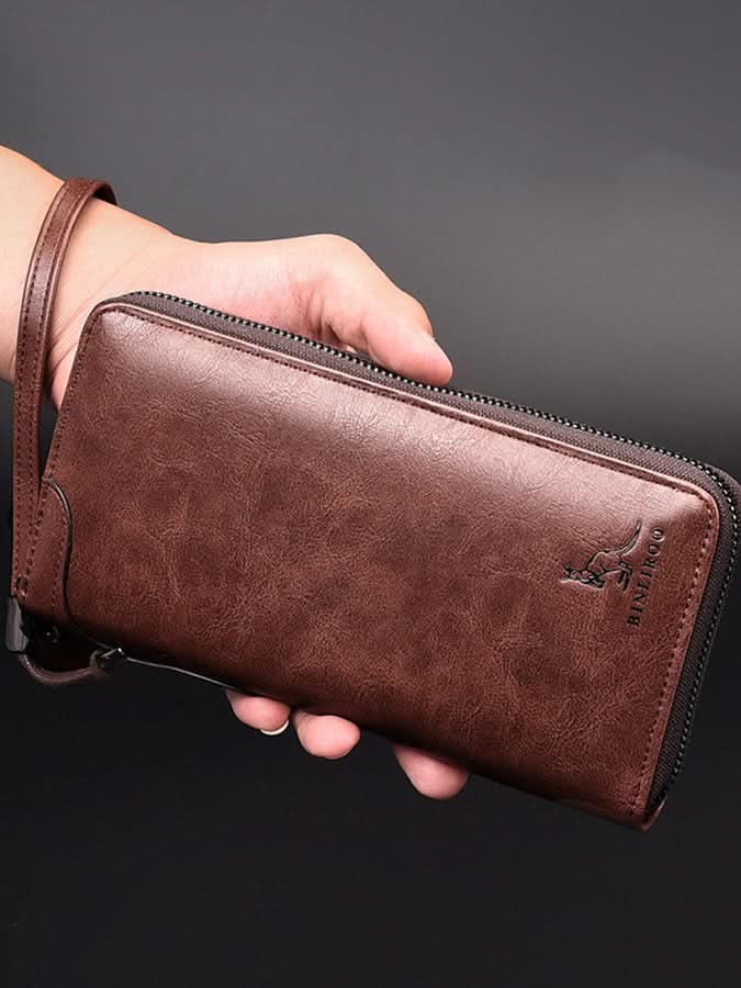 Men's Elegant PU Leather Business Handbag – Retro Style