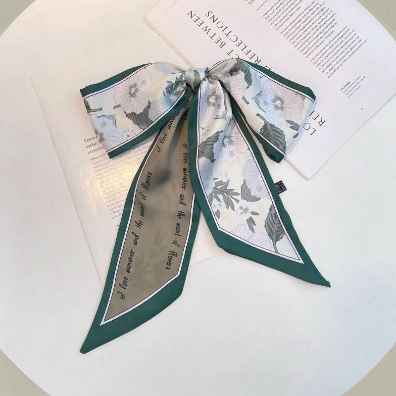 Silk Scarf Ribbon Ponytail Bow - Letter Headband Accessory (Set of 2pcs.)