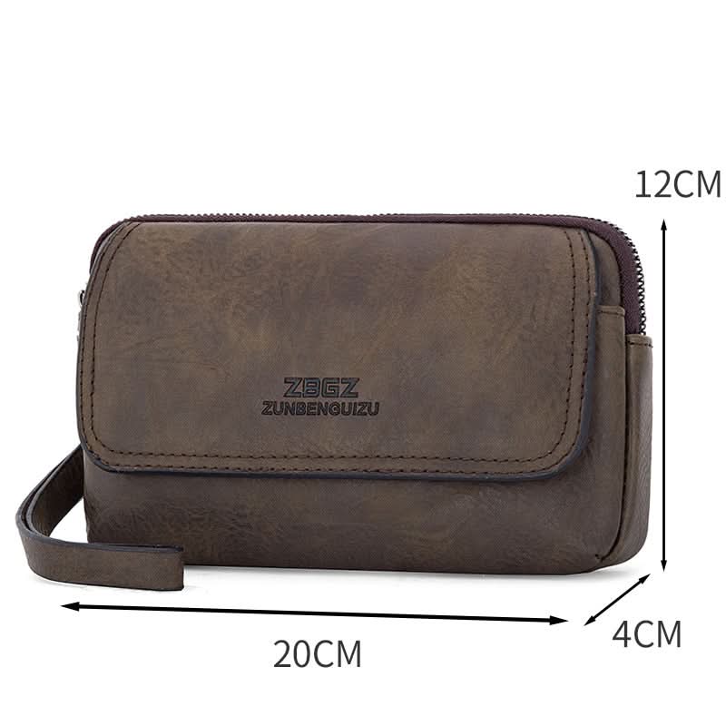 Men’s Leather Waist Phone Bag – Multi-Functional Coin Purse