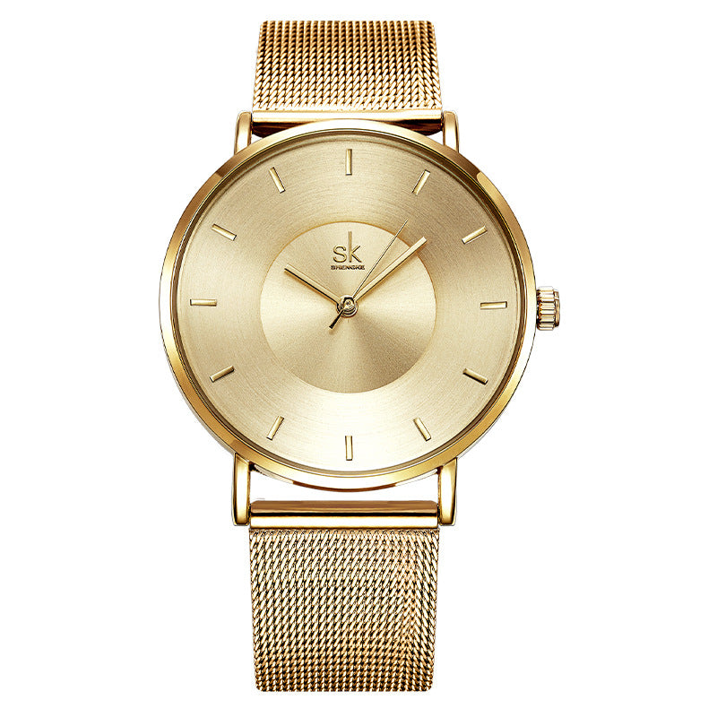 SK Minimalist Women’s Quartz Watch – Fashion Waterproof Wristwatch with Milanese Strap