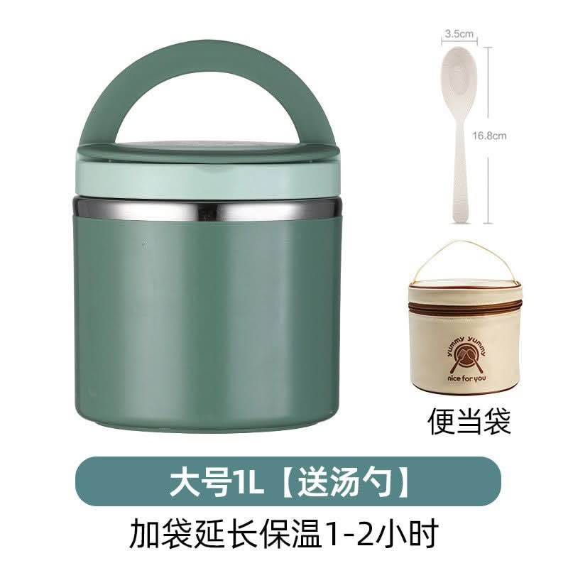 Insulated Stainless Steel Round Lunch Box – Thermal Food Container for Adults