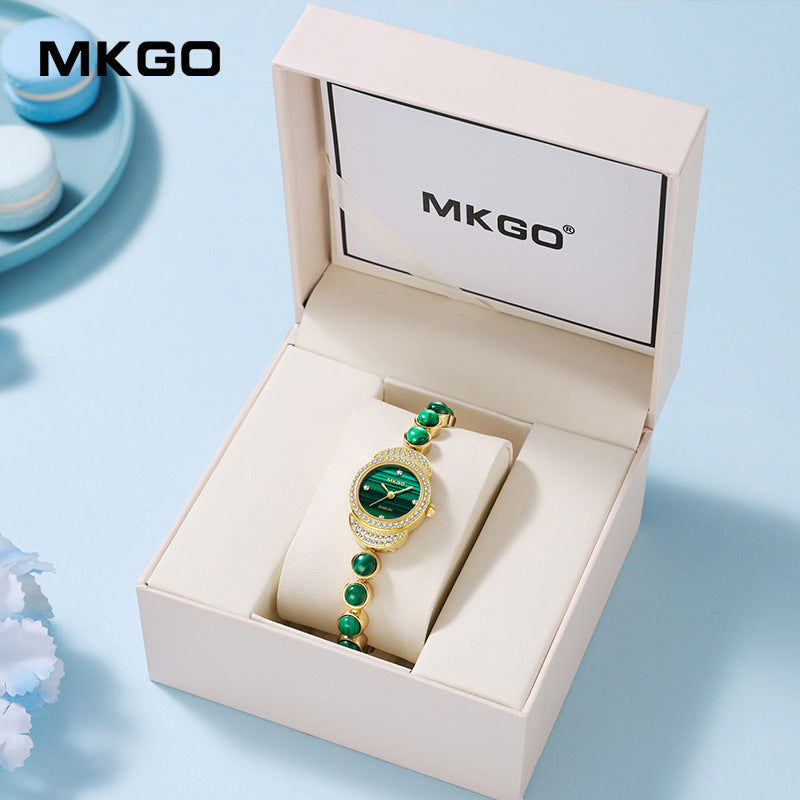 MKGO Women’s Quartz Watch – Classic Green Waterproof Fashion Bracelet Watch