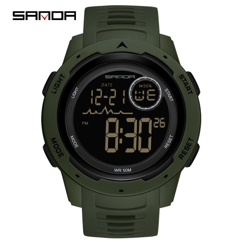 Sanda Large Screen Digital Watch – Waterproof Luminous Outdoor Unisex Watch