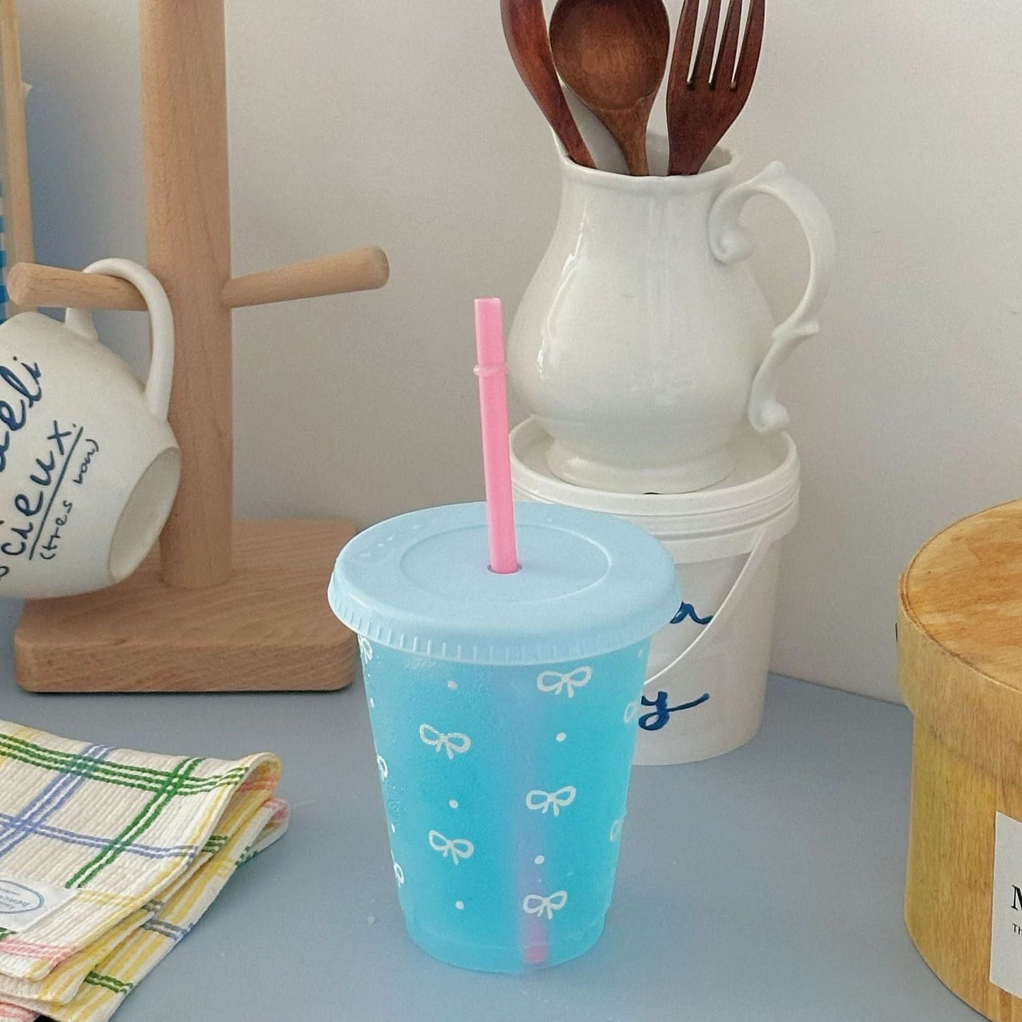 Korean Cartoon Puppy Travel Coffee Tumbler