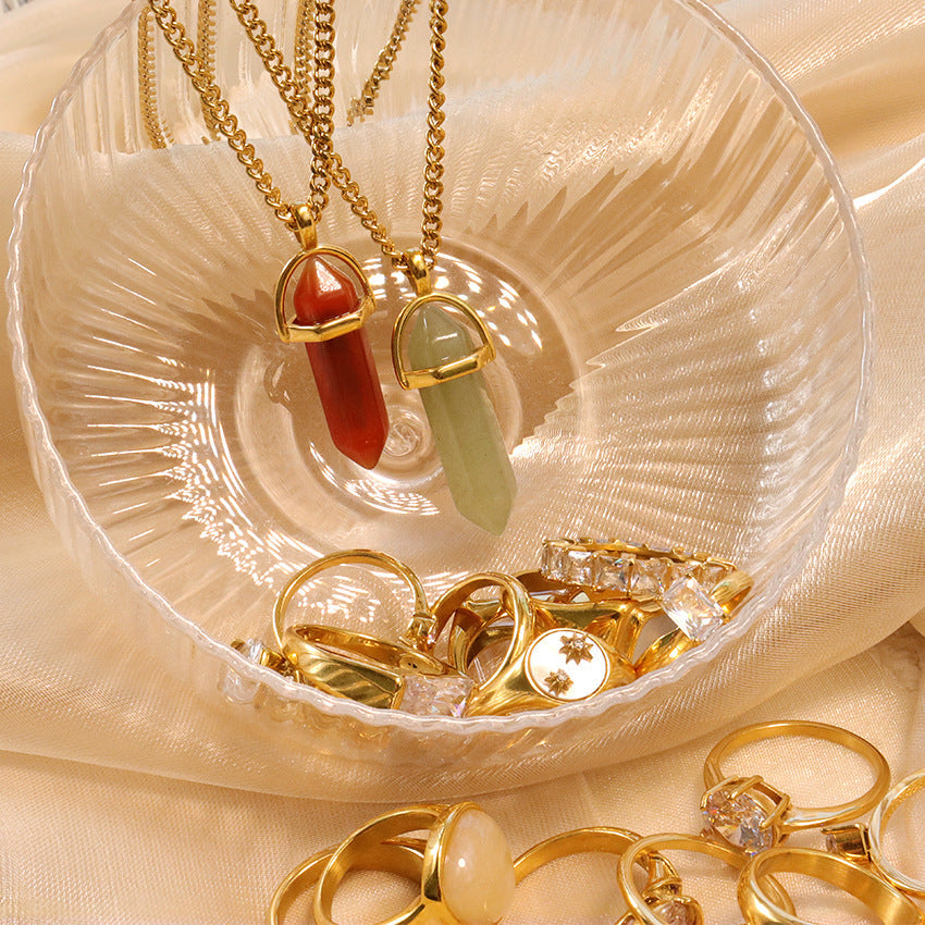 Crystal Point Gemstone Pendant Necklace – Mystic Glam Style Jewelry for Women