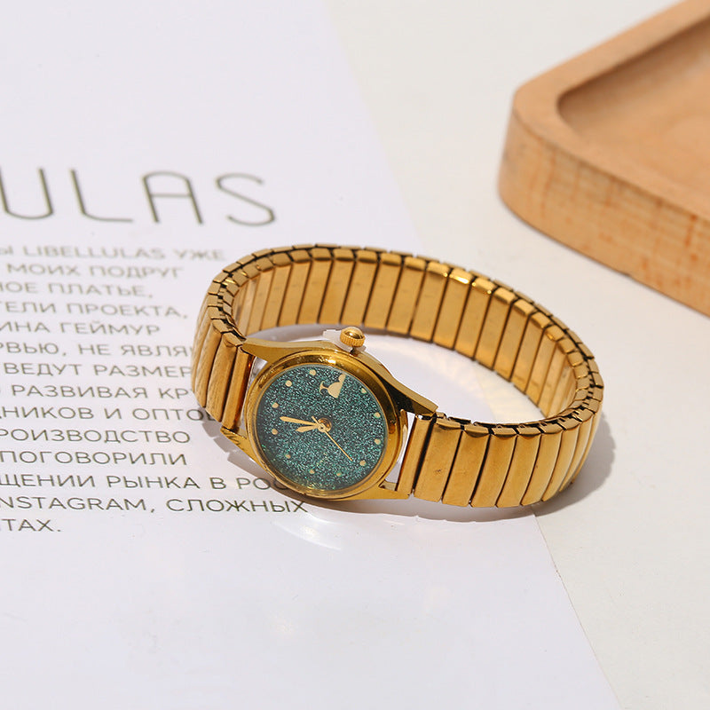Retro Starry Sky Whale Watch for Women – Small Dial Quartz Watch with World Time