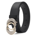 Women's Elegant Thin Belt – Double Round Buckle Waist Belt