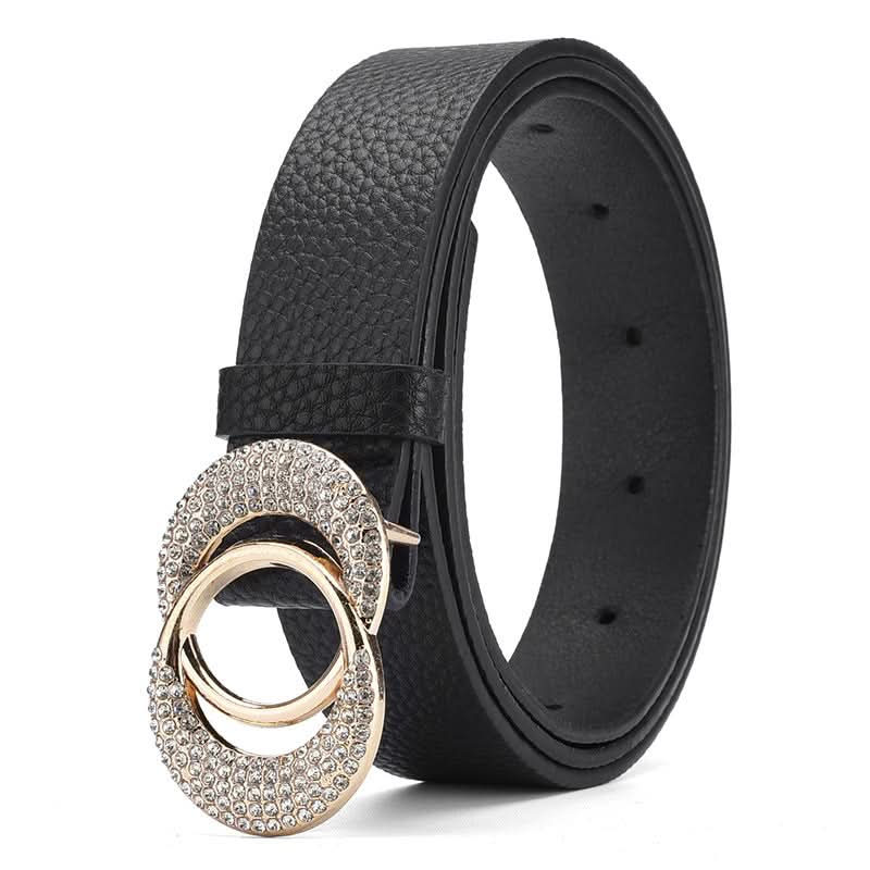 Women's Elegant Thin Belt – Double Round Buckle Waist Belt