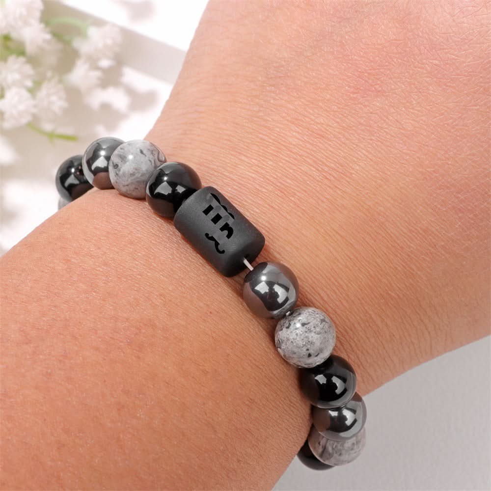Constellation Zodiac Bracelet – 10mm Natural Stone Beaded Bracelet