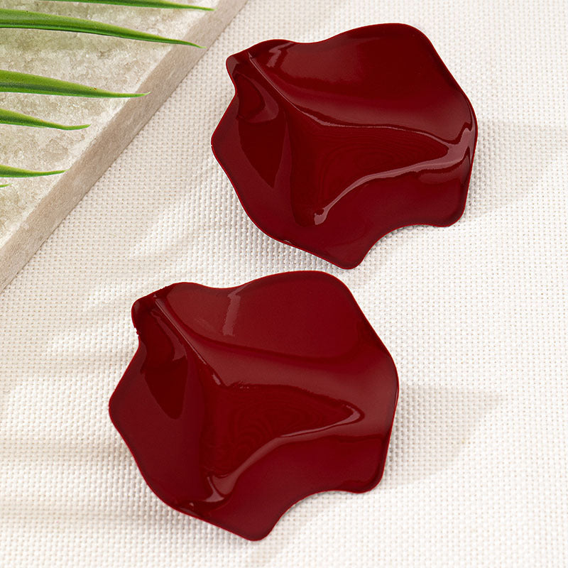 Rose Petal Earrings for Women – Alloy Geometric Luxury Statement Jewelry