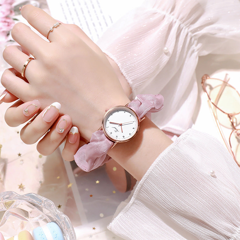 Women's Fashion Bracelet Watch – Fabric Strap Quartz Watch with Decorative Dial