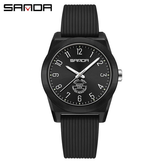 Sanda Luminous Waterproof Quartz Watch – Fashion Student Casual Wristwatch