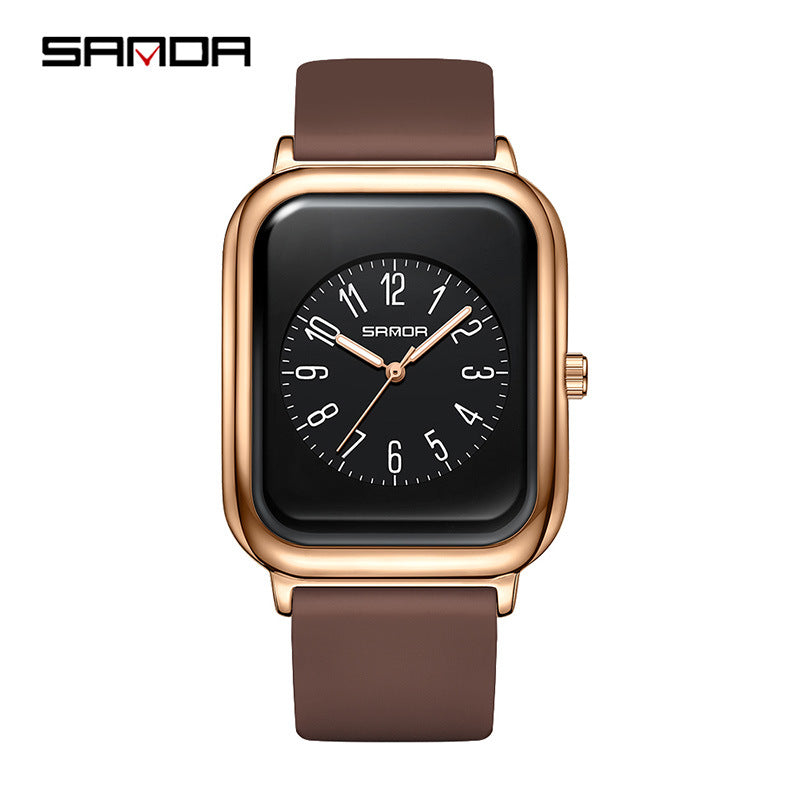 SANDA Unisex Silicone Quartz Watch – Waterproof Digital Fashion Casual Timepiece