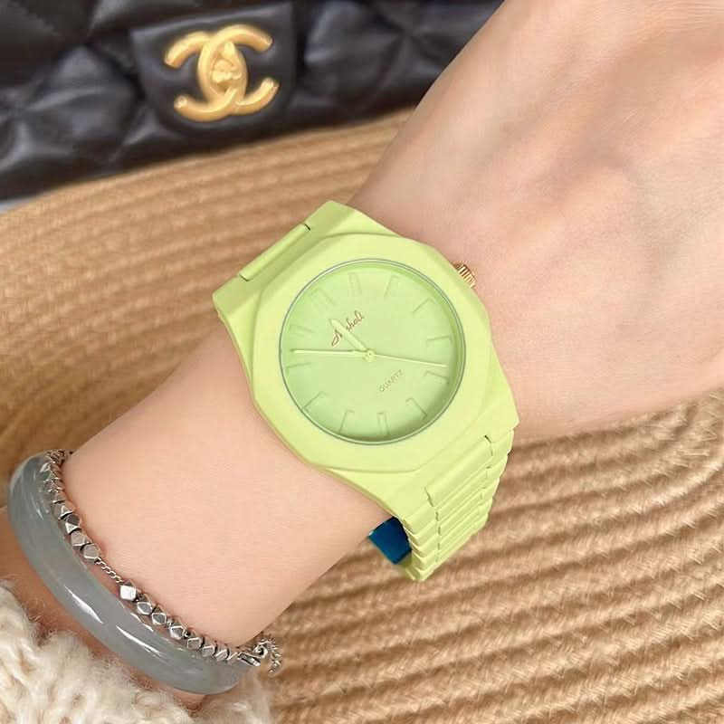 rendy Large Dial Watch – Candy Color, Steel Belt, Fashion Forward