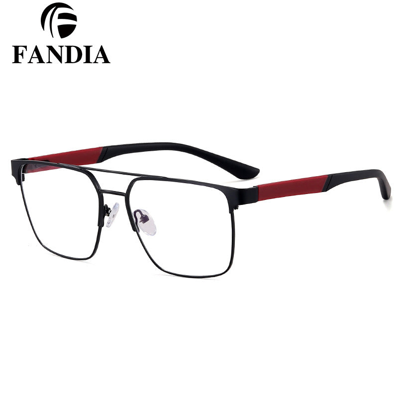 Men’s Metal Frame Anti-Blue Light Myopia Glasses – UV400 Flat Mirror Eyewear