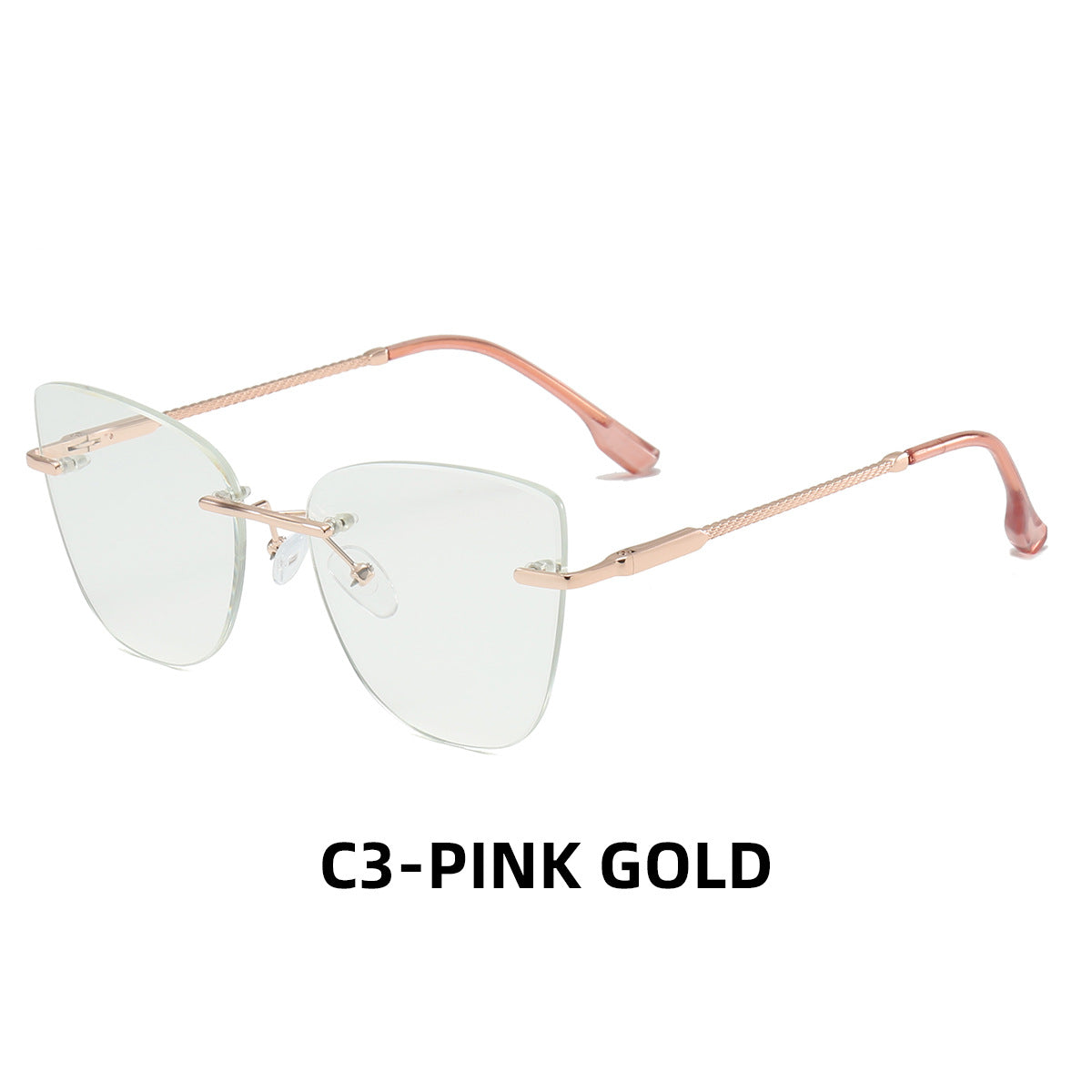Rimless Women’s Myopia Glasses Frame – European & American Style | Prescription-Ready