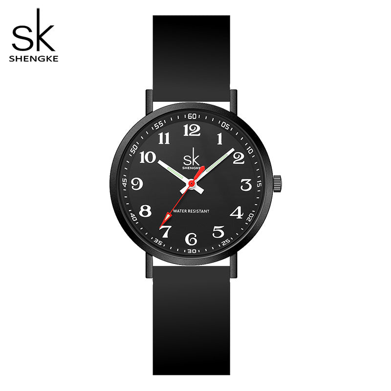 SK Women’s Sports Quartz Watch – Waterproof Silicone Strap, Lightweight Wristwatch