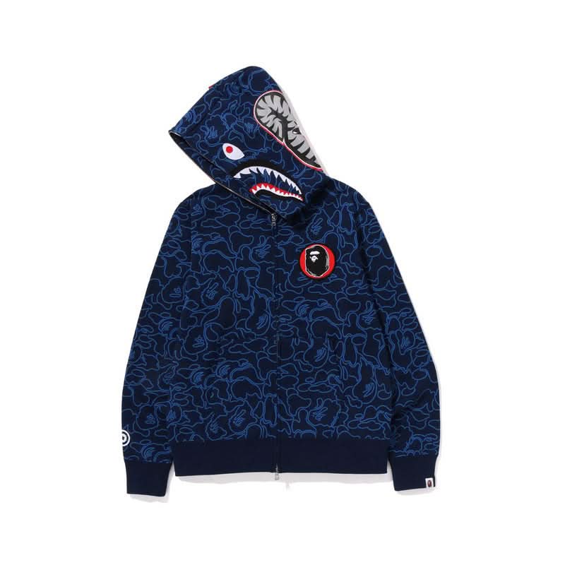 Men’s Camouflage Shark Hoodie, Zip-Up Jacket