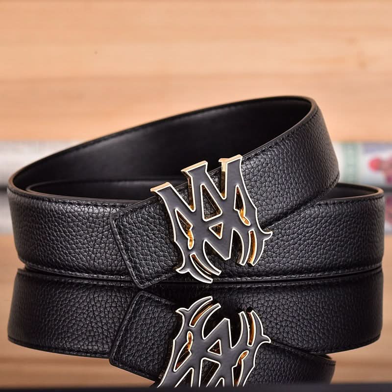 Men’s Leather Belt – Classic Litchi Pattern with Smooth Alloy Buckle