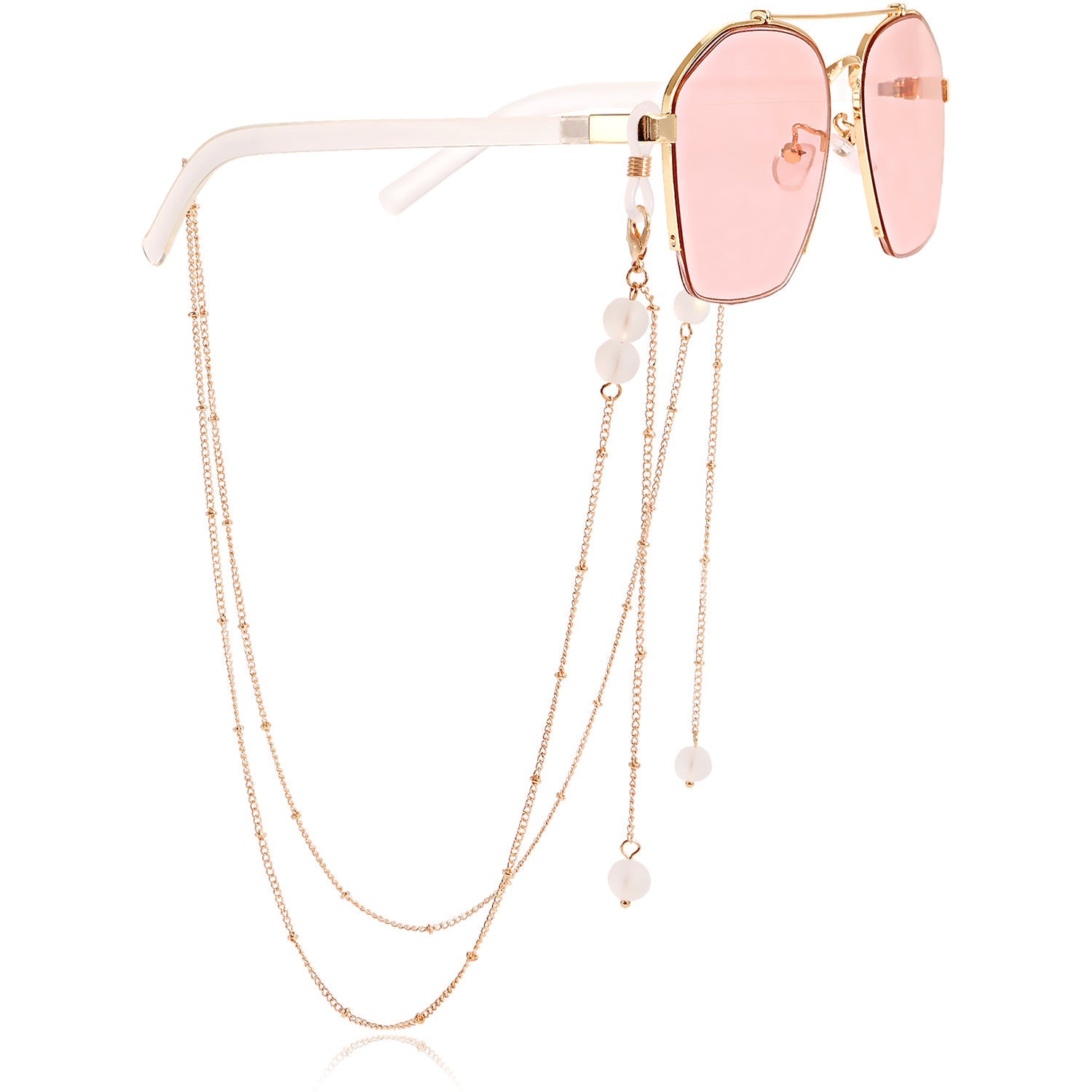 Beaded Glasses Chain – Alloy & Glass Beads Holder Strap, Stylish Eyewear Accessory