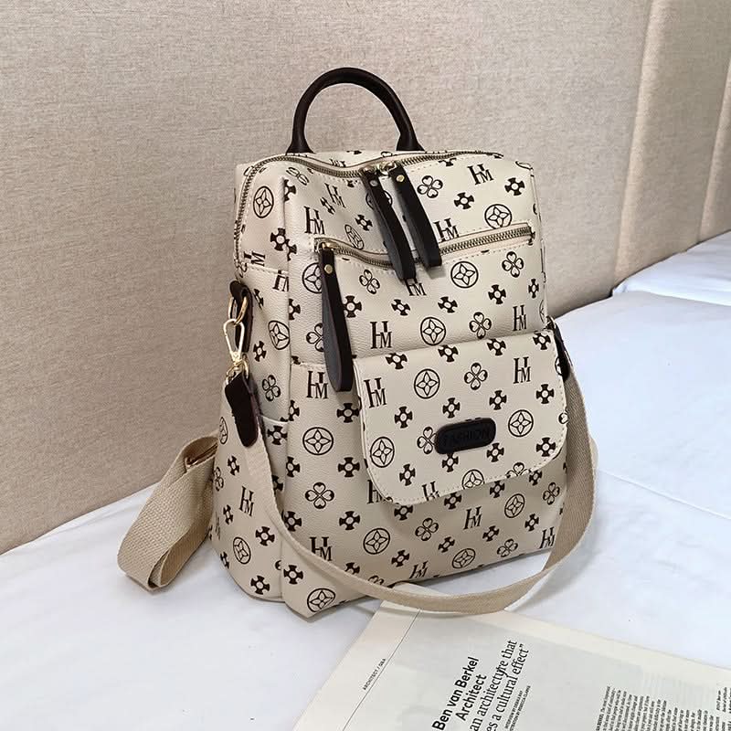 Women's PU Leather Backpack – Large-Capacity Fashion Travel & School Bag