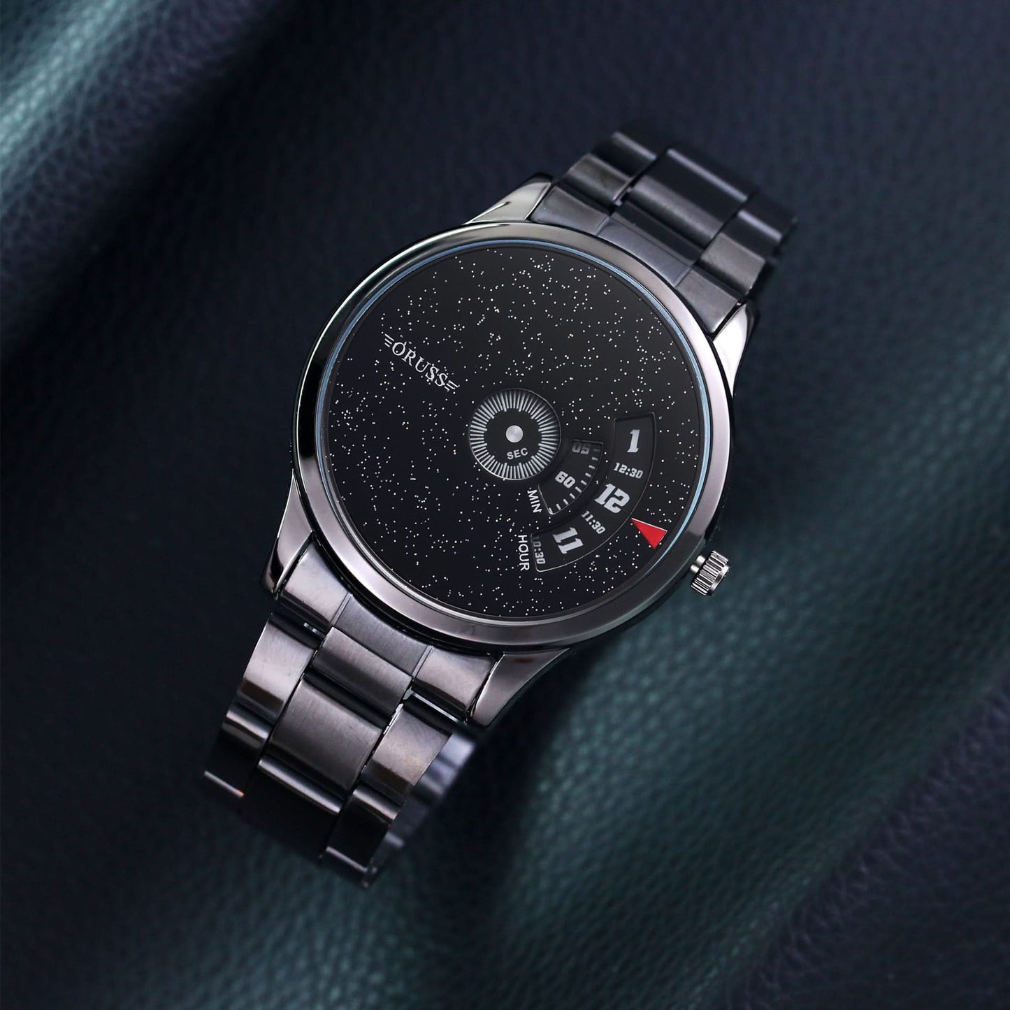 Men's Unique Dial Stainless Steel Watch