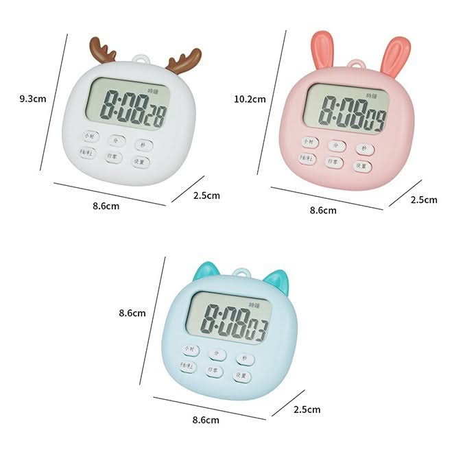 Cute Countdown Timer with Alarm for Cooking, Study, and Work Management